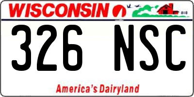 WI license plate 326NSC