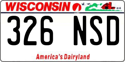 WI license plate 326NSD