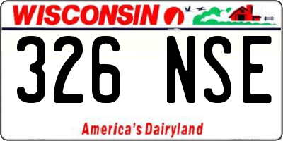 WI license plate 326NSE