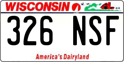 WI license plate 326NSF