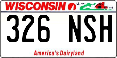 WI license plate 326NSH