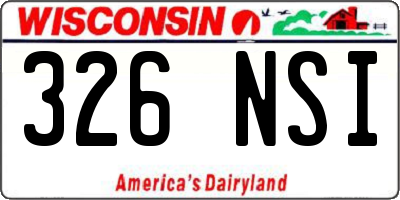 WI license plate 326NSI