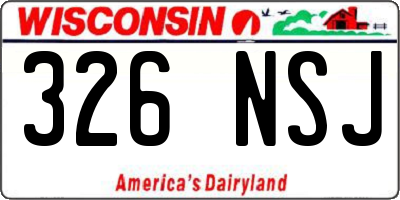 WI license plate 326NSJ
