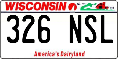 WI license plate 326NSL