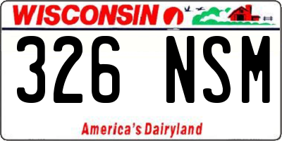 WI license plate 326NSM