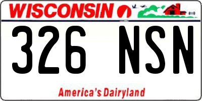 WI license plate 326NSN