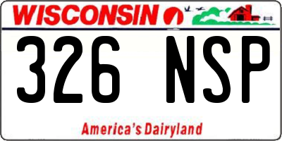 WI license plate 326NSP