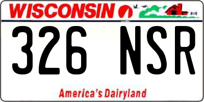 WI license plate 326NSR