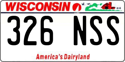 WI license plate 326NSS