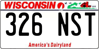 WI license plate 326NST