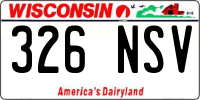 WI license plate 326NSV