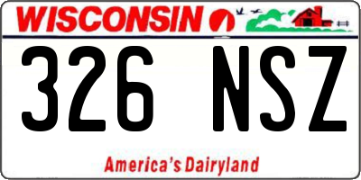 WI license plate 326NSZ