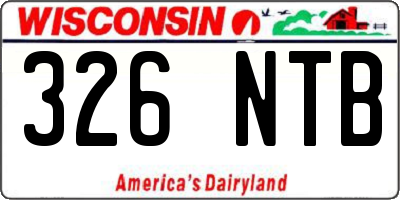 WI license plate 326NTB