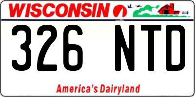 WI license plate 326NTD