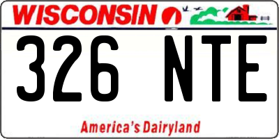 WI license plate 326NTE