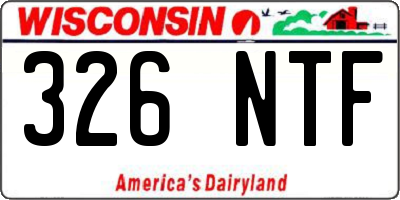 WI license plate 326NTF