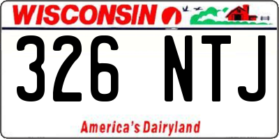 WI license plate 326NTJ