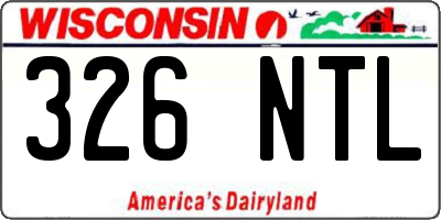 WI license plate 326NTL