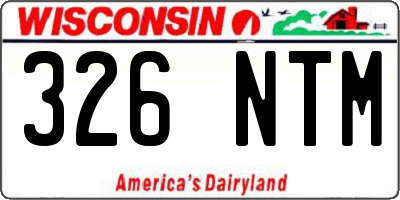 WI license plate 326NTM