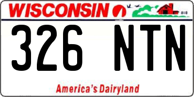 WI license plate 326NTN