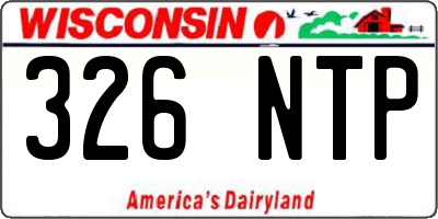 WI license plate 326NTP