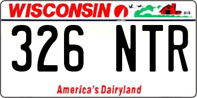 WI license plate 326NTR