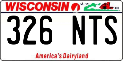 WI license plate 326NTS