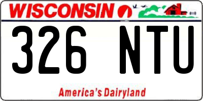 WI license plate 326NTU