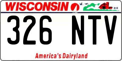WI license plate 326NTV