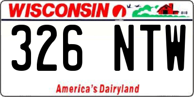 WI license plate 326NTW