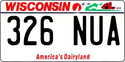 WI license plate 326NUA