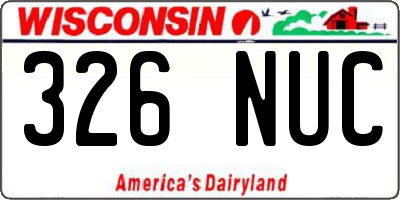WI license plate 326NUC