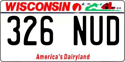 WI license plate 326NUD