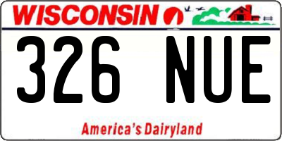 WI license plate 326NUE