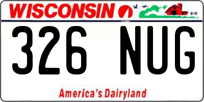 WI license plate 326NUG