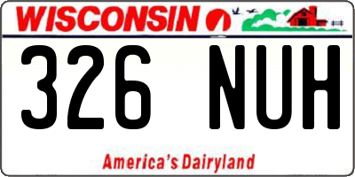 WI license plate 326NUH