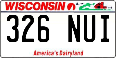 WI license plate 326NUI