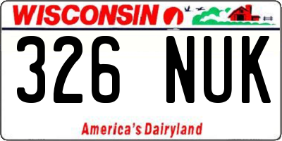 WI license plate 326NUK
