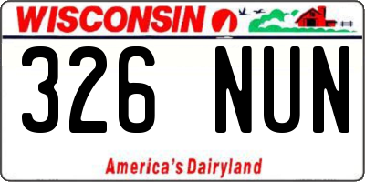 WI license plate 326NUN