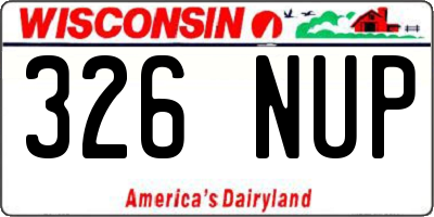 WI license plate 326NUP