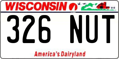 WI license plate 326NUT