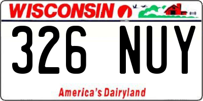 WI license plate 326NUY