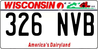 WI license plate 326NVB