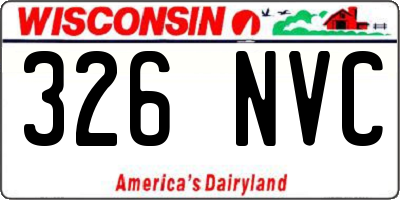 WI license plate 326NVC