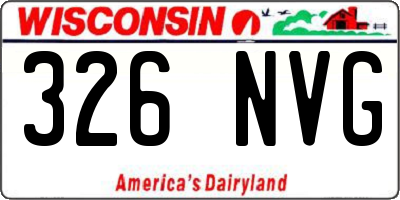 WI license plate 326NVG
