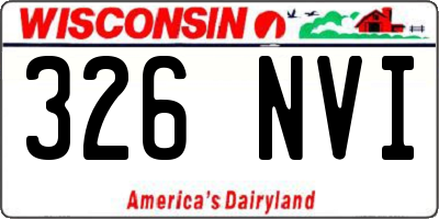 WI license plate 326NVI