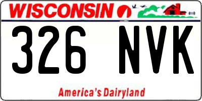 WI license plate 326NVK