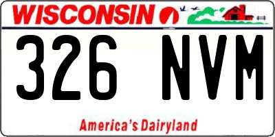 WI license plate 326NVM