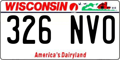 WI license plate 326NVO