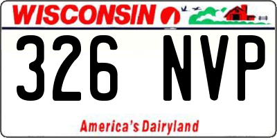WI license plate 326NVP